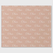 Persoonlijke Elegante Terracotta Naam Modern Cadeaupapier (Vlak)