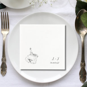 Persoonlijke Elegante Trouwfeest Papieren Cocktail Servet