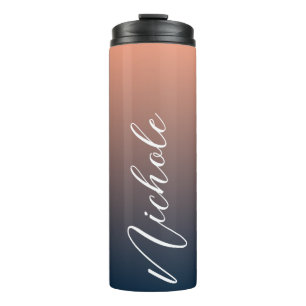 Persoonlijke Elegante Typografie Blauwe Koraal Omb Thermosbeker