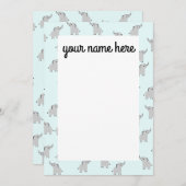 Persoonlijke Elephant Notecards Bedankkaart (Voorkant / Achterkant)