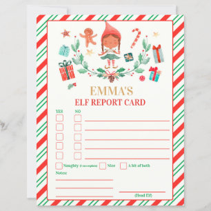 Persoonlijke Elf Report Card Elf Holiday Card