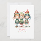 Persoonlijke elfen elf kerstkaart (Voorkant)