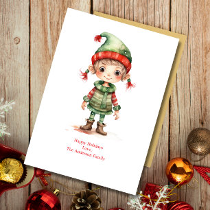 Persoonlijke Elfen Elf Kerstmis Kerstdag Kaart