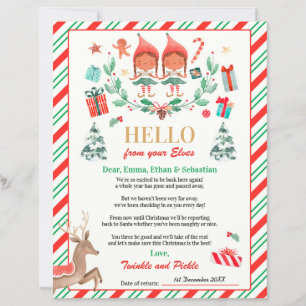 Persoonlijke Elves Return Letter Elf Holiday Card