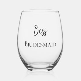 Persoonlijke en aanpasbare bruidsmeisjes voor een wijnglas zonder voet
