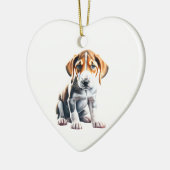 Persoonlijke Engelse Foxhound Puppy Keramisch Ornament (Links)