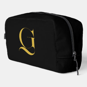Persoonlijke Enkele Aangepaste Monogram Effen Zwar Toilettasje