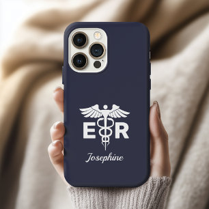 Persoonlijke ER-verpleegster telefoonhoes Caduceus iPhone 15 Pro Hoesje