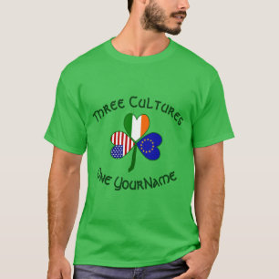Persoonlijke EU Ierland USA Shamrock Heren T-shirt