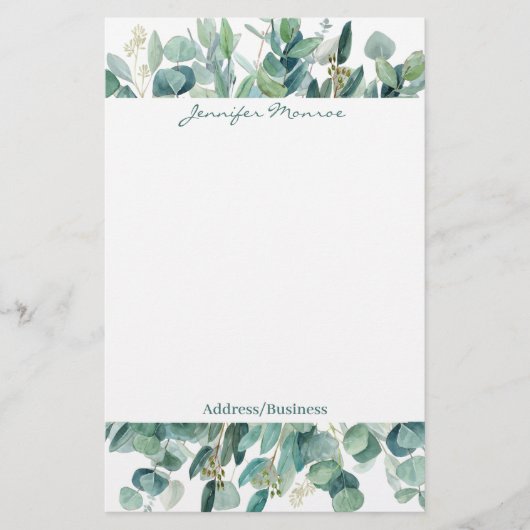Persoonlijke eucalyptus rand briefpapier (Voorkant)