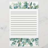 Persoonlijke eucalyptus rand gelinieerd briefpapier (Achterkant)
