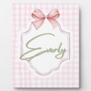 Persoonlijke Everly Baby Meisje Nursery Boog&Gingh Fotoplaat