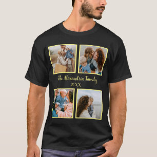 Persoonlijke familie 4 sjabloon fotocollage t-shirt