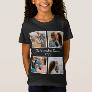 Persoonlijke familie 4 sjabloon fotocollage t-shirt