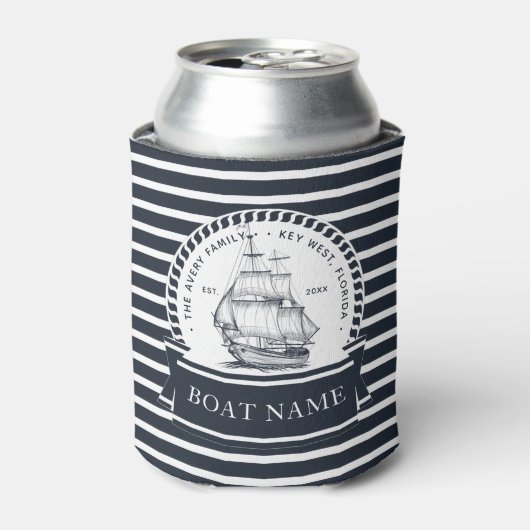 Persoonlijke familie- en bootnaam blikjeskoeler (Blikje Voorkant)