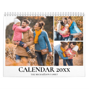 Persoonlijke familie fotocollage kalender