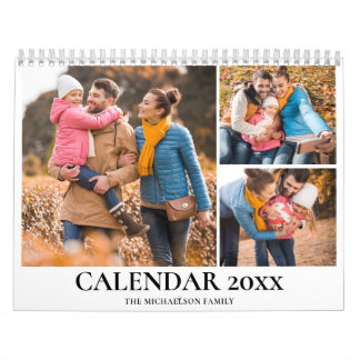 Persoonlijke familie fotocollage kalender