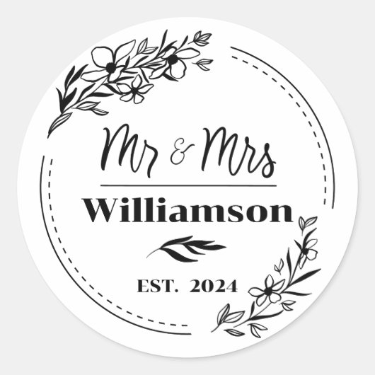 Persoonlijke Familie Monogram Stickers (Voorkant)