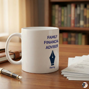 Persoonlijke familiefinanciële adviseur koffie koffiemok