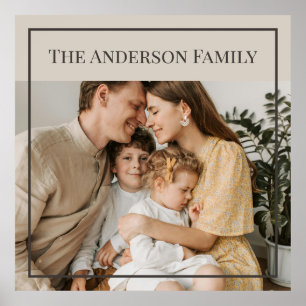 Persoonlijke familiefoto Aangepaste familienaam Poster