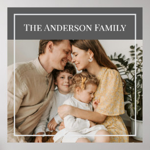 Persoonlijke familiefoto   Aangepaste familienaam Poster