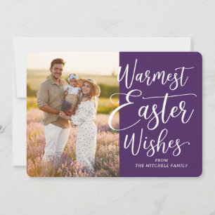Persoonlijke familiefoto Gelukkig Pasen Donkerpaar Feestdagenkaart