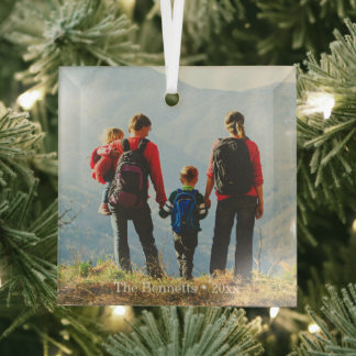 Persoonlijke familiefoto-herinnering ornament