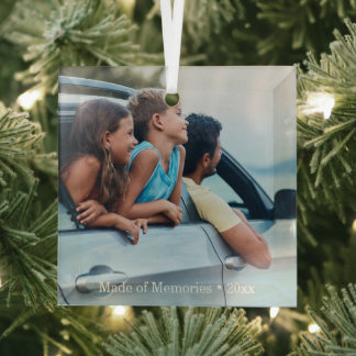 Persoonlijke familiefoto-herinneringssieraad glas ornament