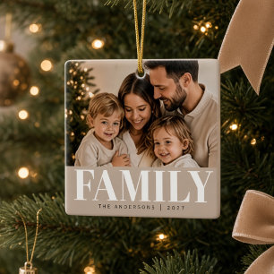 Persoonlijke familiefoto Kerst  Keramisch Ornament