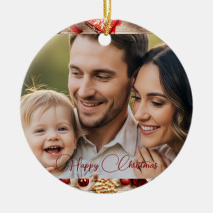 Persoonlijke familiefoto Kerstmis Keramisch Ornament
