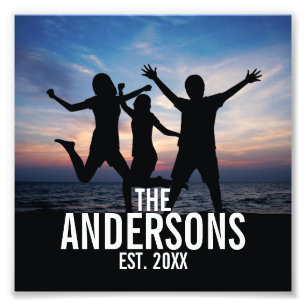 Persoonlijke familiefoto met familienaam foto afdruk