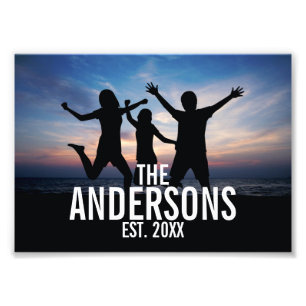 Persoonlijke familiefoto met familienaam foto afdruk