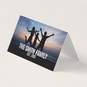 Persoonlijke familiefoto met familienaam kaart