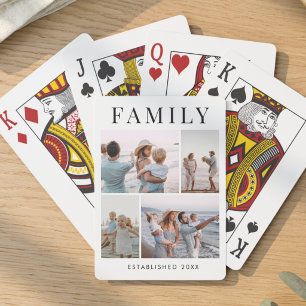 Persoonlijke Familiefoto Moderne Collage Sjabloon Pokerkaarten