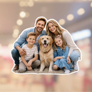 Persoonlijke familiefoto op maat gesneden vinyl st sticker