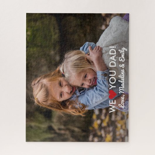 Persoonlijke familiefoto We houden van je vader Legpuzzel (Verticaal)