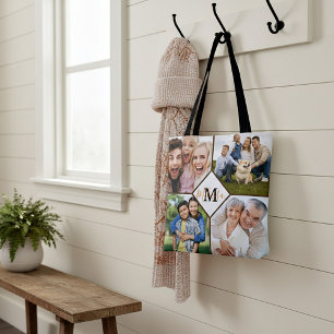 Persoonlijke familiefoto's boodschappentas draagtas