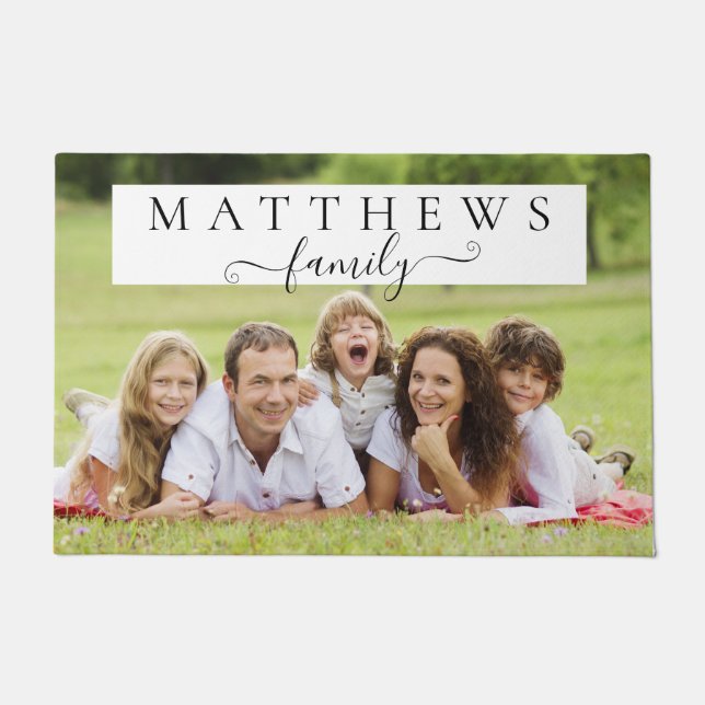 Persoonlijke familiemonogram - Achternaam - Aangep Deurmat (Voorkant)