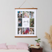 Persoonlijke familienaam 8 Foto Collage Hangend Wandkleed (Slaapkamer)