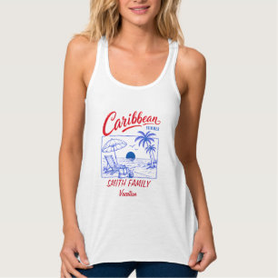 Persoonlijke familienaam Caribische zomer vakantie Tanktop
