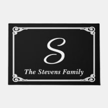 Persoonlijke familienaam en initiaal deurmat • Zwa