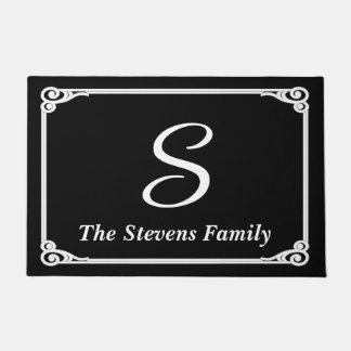Persoonlijke familienaam en initiaal deurmat • Zwa