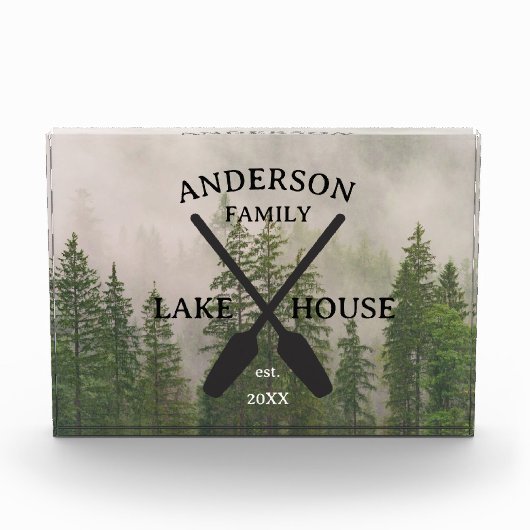 Persoonlijke familienaam Lake House Fotoblokken (Voorkant)