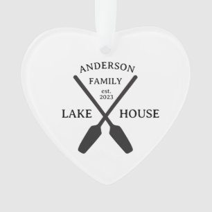 Persoonlijke familienaam Lake House Ornament