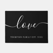 Persoonlijke familienaam Liefde eenvoudig script Deurmat (Voorkant)