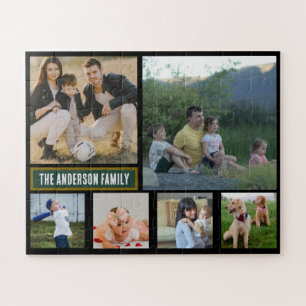 Persoonlijke familienaam met 6 foto's - Cadeau Legpuzzel