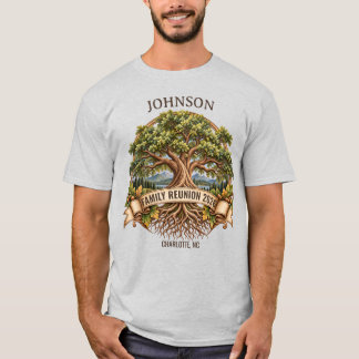 Persoonlijke familiereünie Vintage eikenboom T-shirt