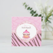 Persoonlijke Fancy Cupcake Safari-uitnodigingen Kaart (Staand voorkant)