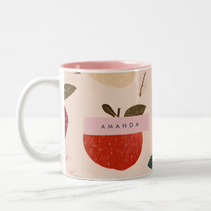 Persoonlijke Fantasievolle Rode Appeloogst Tweekleurige Koffiemok