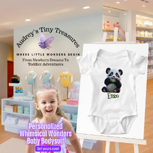 Persoonlijke Fantasievolle Wonderen Baby Panda Bod Romper